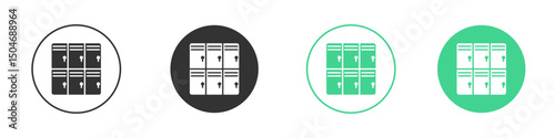 Lockers icon Minimal Flat Line Vector Icon Set.