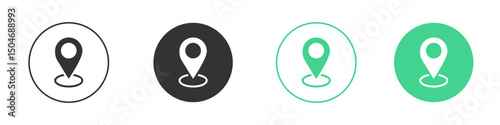 Located icon Minimal Flat Line Vector Icon Set.