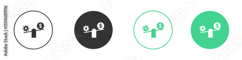 Leverage icon Minimal Flat Line Vector Icon Set.