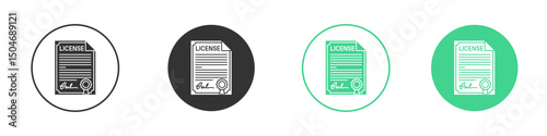 License icon Minimal Flat Line Vector Icon Set.