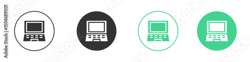 Laptop icon Minimal Flat Line Vector Icon Set.