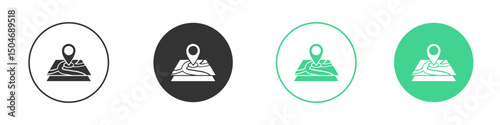 Land layer location icon Minimal Flat Line Vector Icon Set.