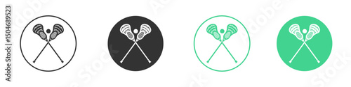 Lacrosse stick ball icon Minimal Flat Line Vector Icon Set.