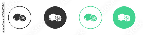 Kiwi icon Minimal Flat Line Vector Icon Set.