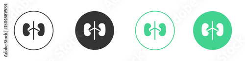 Kidney icon Minimal Flat Line Vector Icon Set.