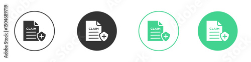Insurance Claim icon Minimal Flat Line Vector Icon Set.