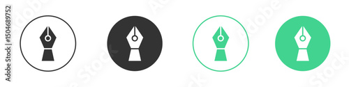 Ink pen icon Minimal Flat Line Vector Icon Set.