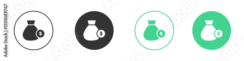 Income icon Minimal Flat Line Vector Icon Set.