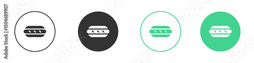 Hot dog icon Minimal Flat Line Vector Icon Set.