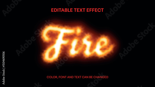 fire text effect. editable flames text effect