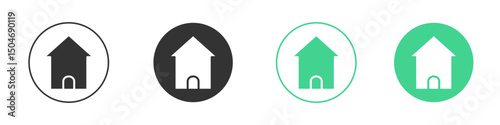 Home icon Minimal Flat Line Vector Icon Set.