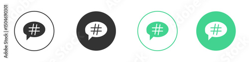 Hashtag icon Minimal Flat Line Vector Icon Set.