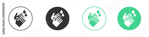 Handwashing icon Minimal Flat Line Vector Icon Set.