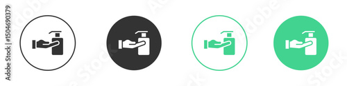 Hand wash icon Minimal Flat Line Vector Icon Set.