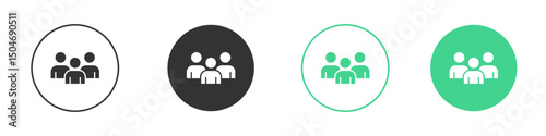 Group icon Minimal Flat Line Vector Icon Set.