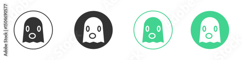 Ghost icon Minimal Flat Line Vector Icon Set.