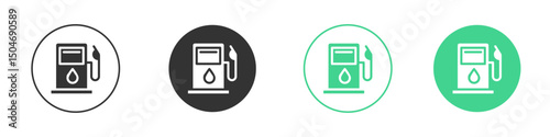 Gas station icon Minimal Flat Line Vector Icon Set.