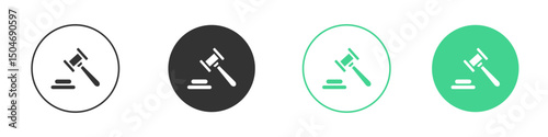 Gavel icon Minimal Flat Line Vector Icon Set.
