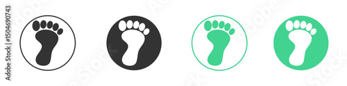 Footprint icon Minimal Flat Line Vector Icon Set.