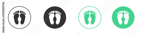 Foot icon Minimal Flat Line Vector Icon Set.