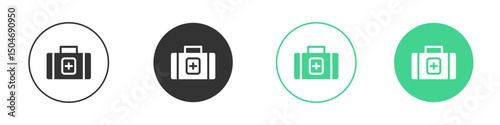 First aid kit icon Minimal Flat Line Vector Icon Set.