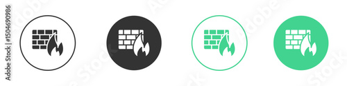 Firewall icon Minimal Flat Line Vector Icon Set.