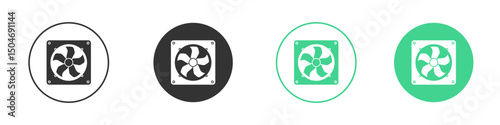 Fan icon Minimal Flat Line Vector Icon Set.