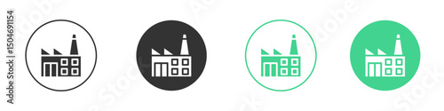 Factory icon Minimal Flat Line Vector Icon Set.