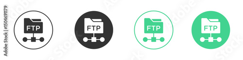 FTP icon Minimal Flat Line Vector Icon Set.