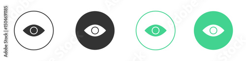 Eye icon Minimal Flat Line Vector Icon Set.