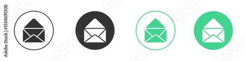 Envelope open icon Minimal Flat Line Vector Icon Set.