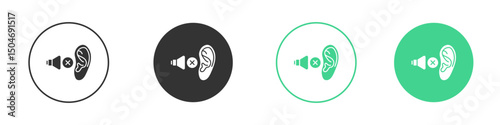 Ear deaf icon Minimal Flat Line Vector Icon Set.