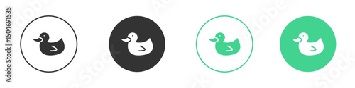 Duck icon Minimal Flat Line Vector Icon Set.