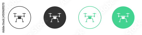 Drone icon Minimal Flat Line Vector Icon Set.