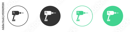 Drill icon Minimal Flat Line Vector Icon Set.
