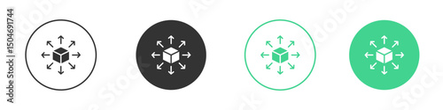 Distribution channel icon Minimal Flat Line Vector Icon Set.