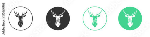 Deer icon Minimal Flat Line Vector Icon Set.