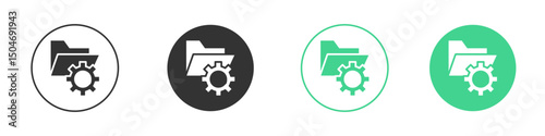 Data management icon Minimal Flat Line Vector Icon Set.