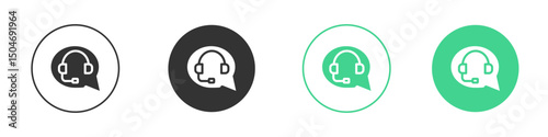 Customer service icon Minimal Flat Line Vector Icon Set.
