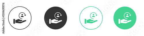 Customer retention icon Minimal Flat Line Vector Icon Set.