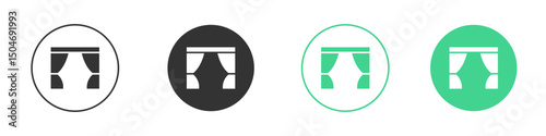 Curtains icon Minimal Flat Line Vector Icon Set.