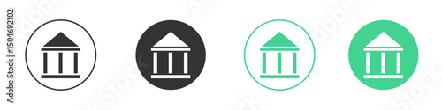 Court icon Minimal Flat Line Vector Icon Set.