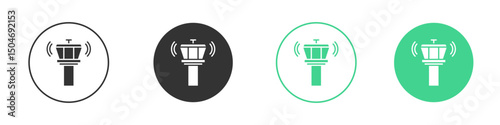 Control Tower icon Minimal Flat Line Vector Icon Set.