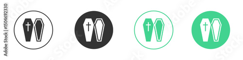 Coffin icon Minimal Flat Line Vector Icon Set.