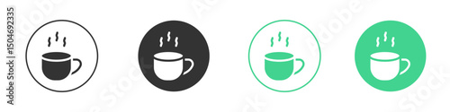 Coffee icon Minimal Flat Line Vector Icon Set.