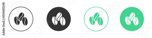 Coffee beans icon Minimal Flat Line Vector Icon Set.