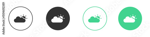 Cloudy Day icon Minimal Flat Line Vector Icon Set.