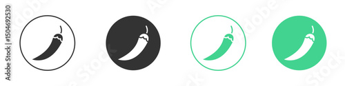 chilli pepper icon Minimal Flat Line Vector Icon Set.