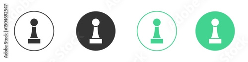 Chess pawn icon Minimal Flat Line Vector Icon Set.