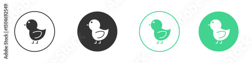 Chick icon Minimal Flat Line Vector Icon Set.